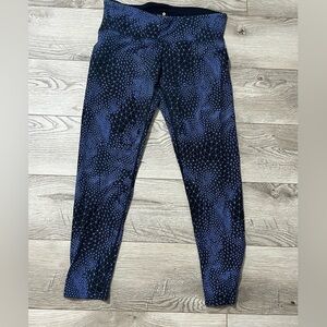Tuff Athletics Black and Blue Patterned Leggings